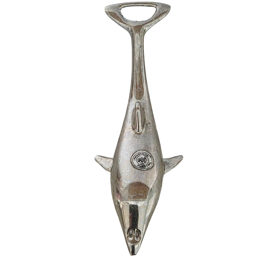Davco Vintage Silver Dolphin‎ Bottle Opener Barware Silver Finish Nautical